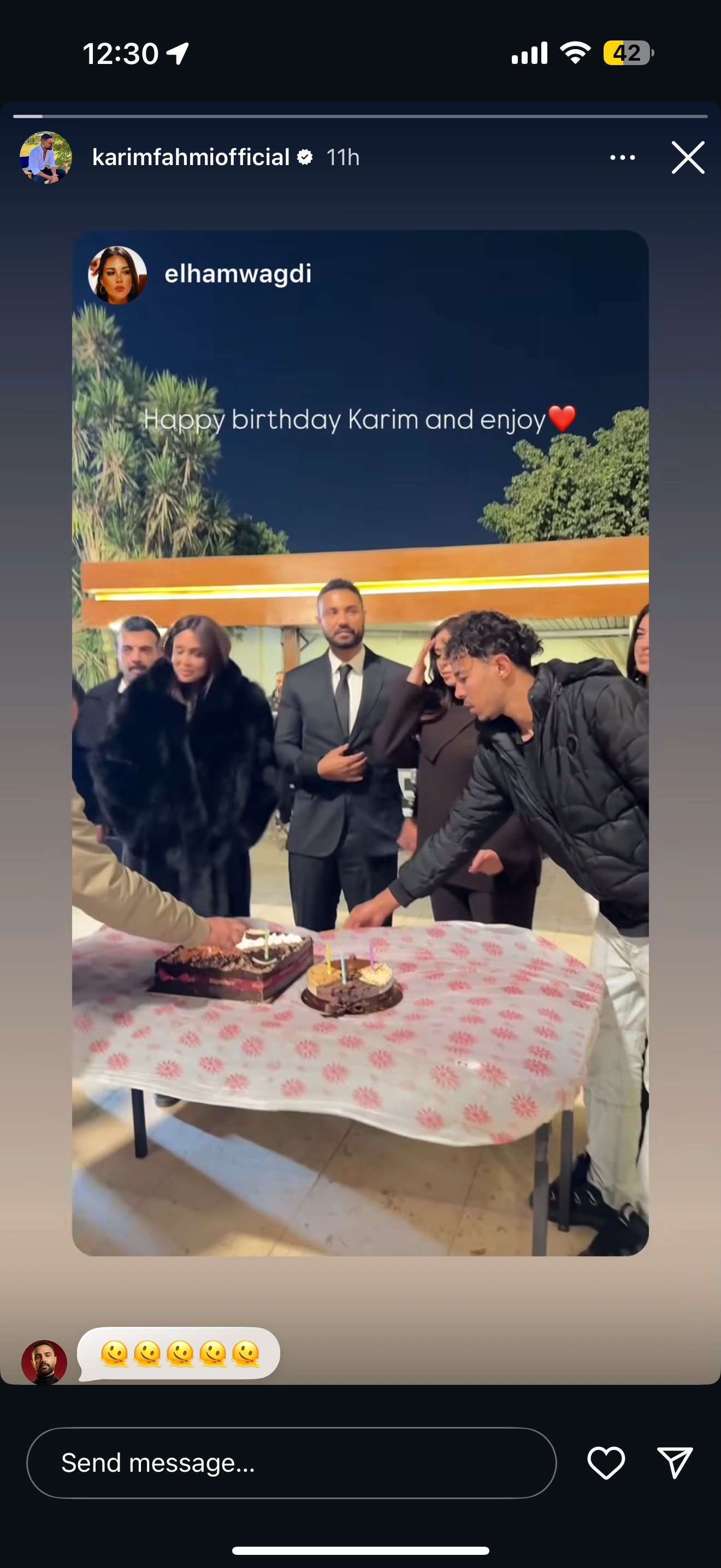 صناع مسلسل "ونسي" يحتفلوا بعيد ميلاد كريم فهمي 3 ياسمين عبدالعزيز وكريم فهمي