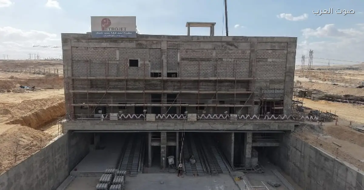 تصوير جوي يوضح تقدم شغل المرحلة الأولى من الخط الرابع للمترو