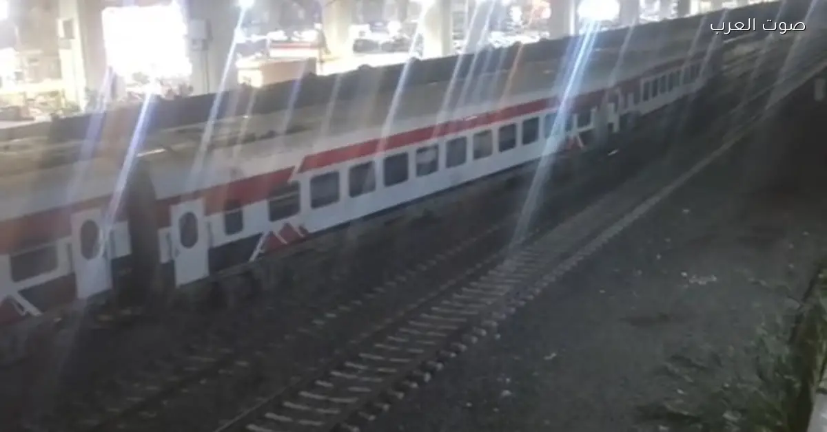 حركة قطارات الصعيد توقفت لأكتر من ساعة بعد خروج عربات قطار روسي عن القضبان من غير إصابات