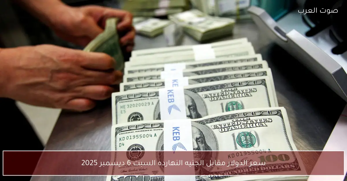 سعر الدولار مقابل الجنيه النهارده السبت 6 ديسمبر 2025