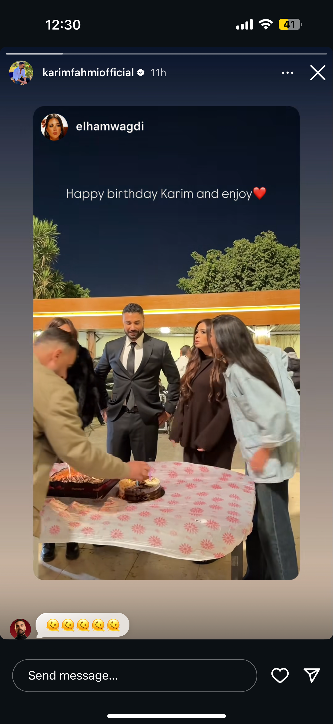 صناع مسلسل "ونسي" يحتفلوا بعيد ميلاد كريم فهمي 1 احتفال بعيد ميلاد كريم فهمي