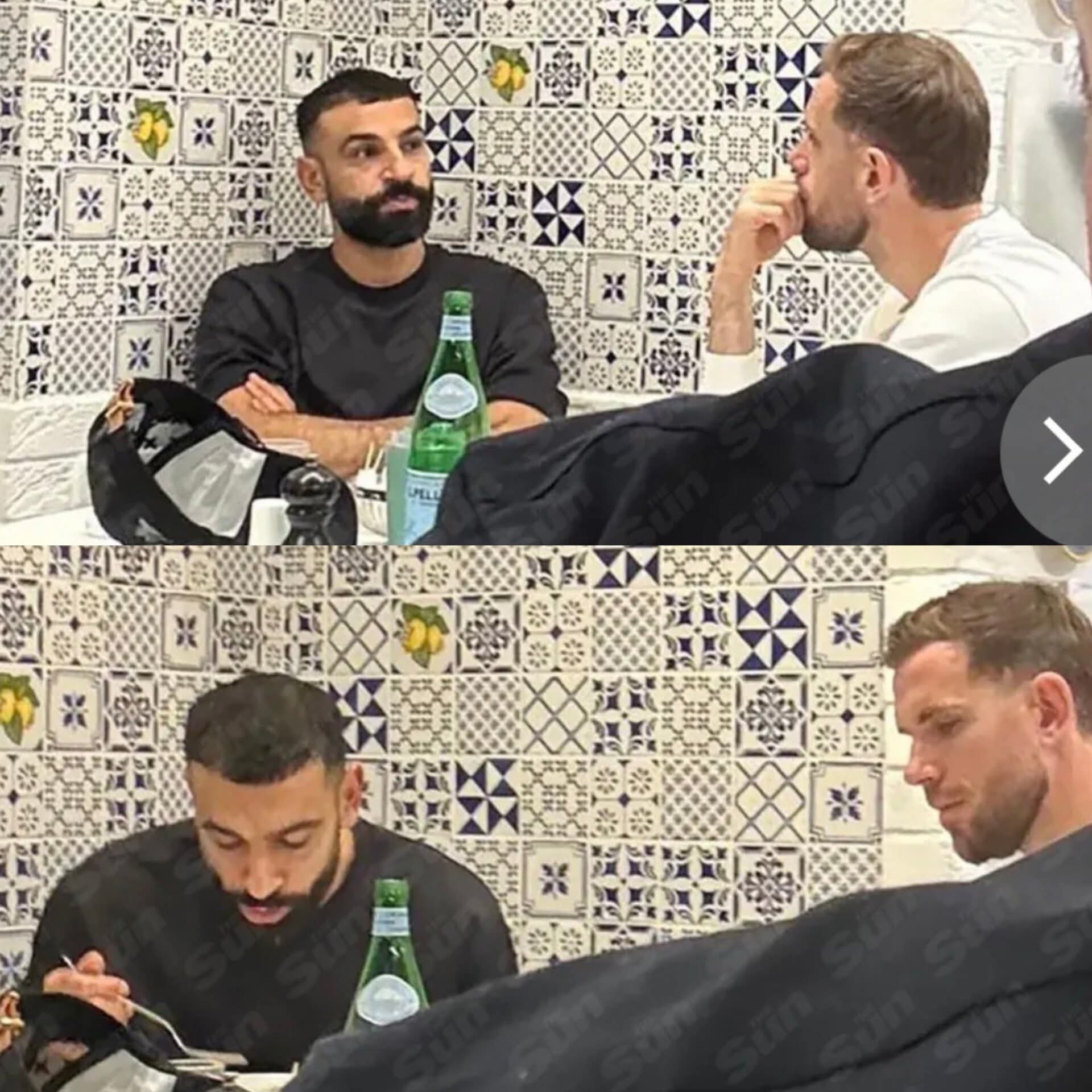 محمد صلاح مش فارق مع أزمة مدرب ليفربول وبيستمتع بسهرة مع صاحبه المقرب 2 محمد صلاح وجوردان هندرسون