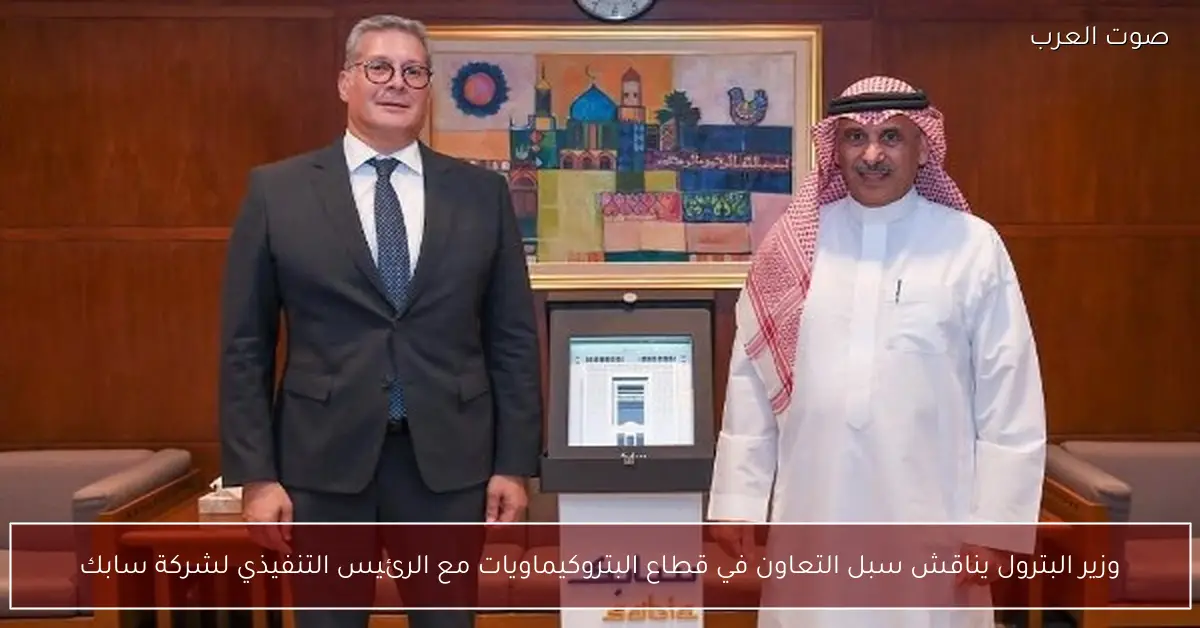 وزير البترول يناقش سبل التعاون في قطاع البتروكيماويات مع الرئيس التنفيذي لشركة سابك