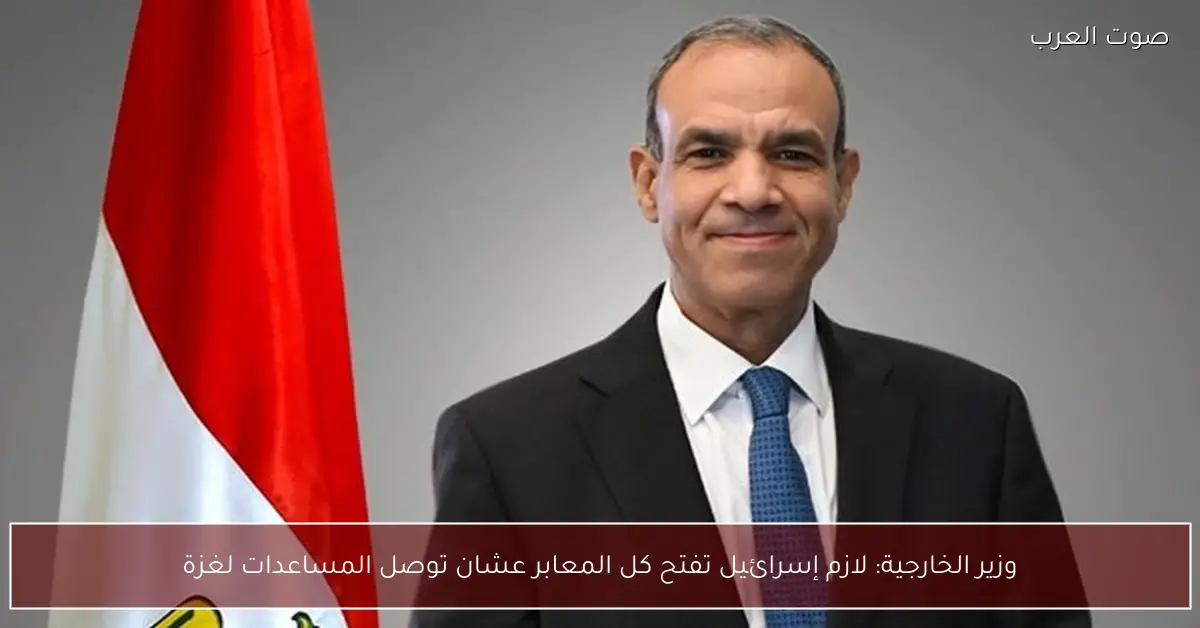 وزير الخارجية: لازم إسرائيل تفتح كل المعابر عشان توصل المساعدات لغزة