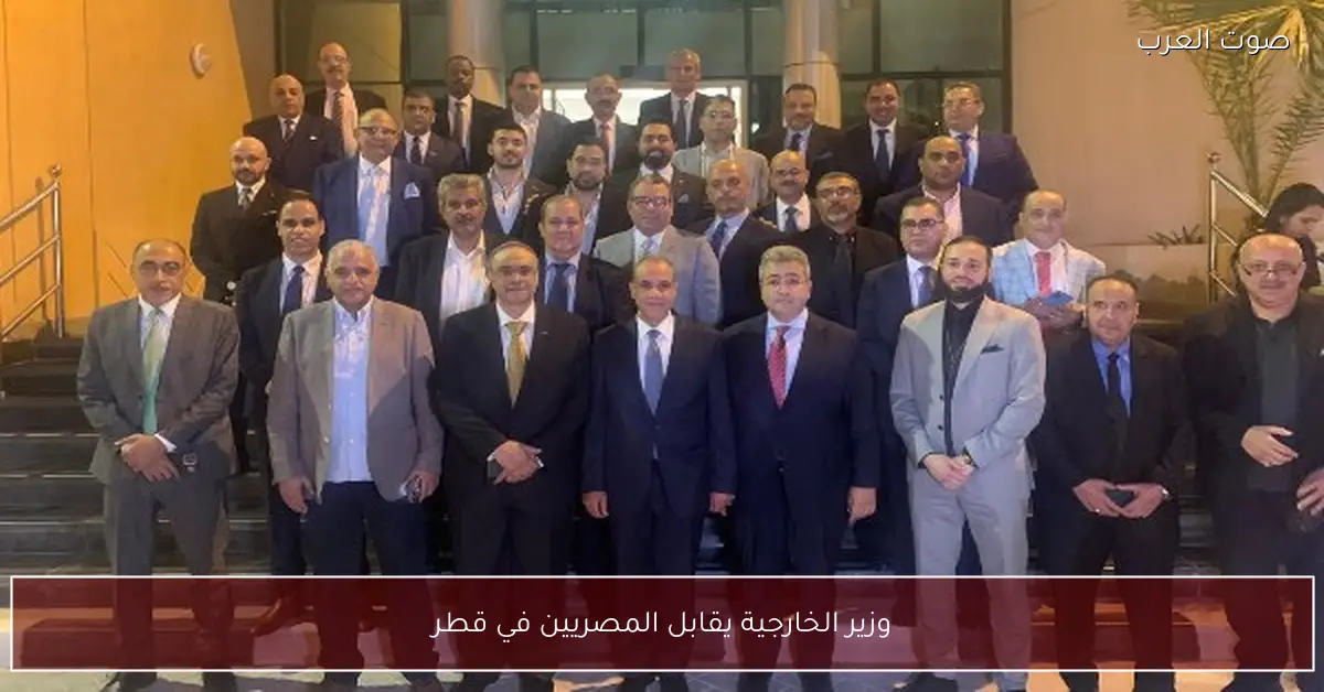 وزير الخارجية يقابل المصريين في قطر